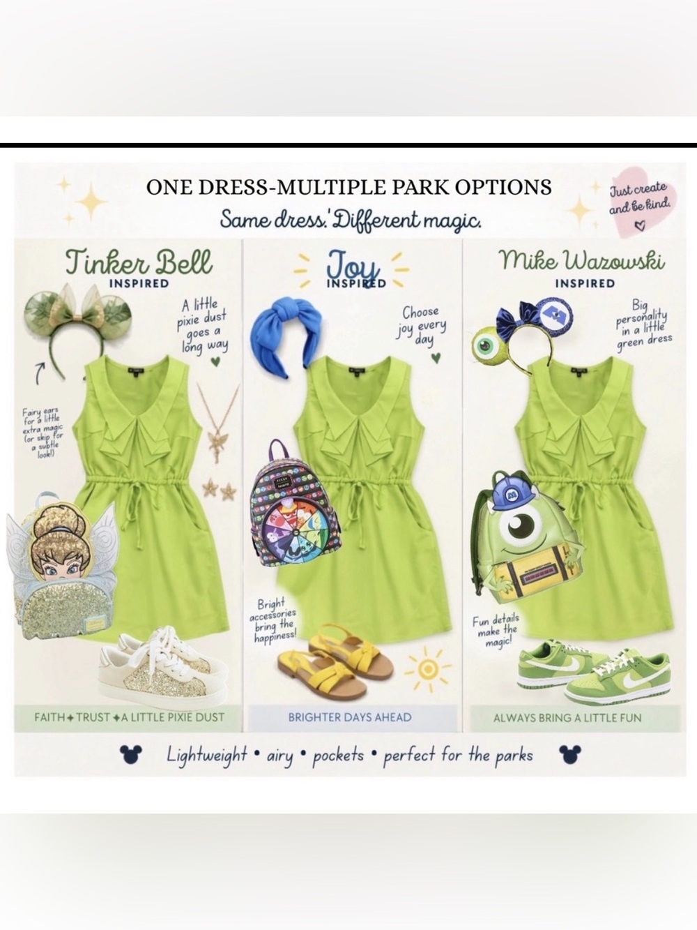 Sleeveless bright Green Dress with pockets- perfect Disney parks or Disney Bound